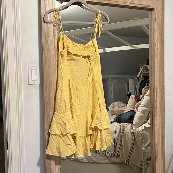For Love & Lemons Mini Dress - Yellow Poke A Dots - Picture 5 of 5
